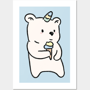 Kawaii Bear Unicorn Posters and Art